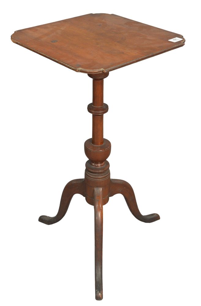 Appraisal: Cherry Candle Stand with shaped top on urn carved shaft