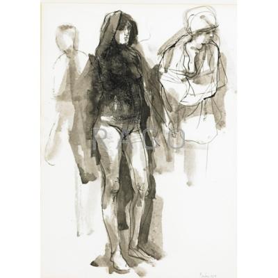 Appraisal: WILLIAM H BAILEY American b Ink wash on paper of