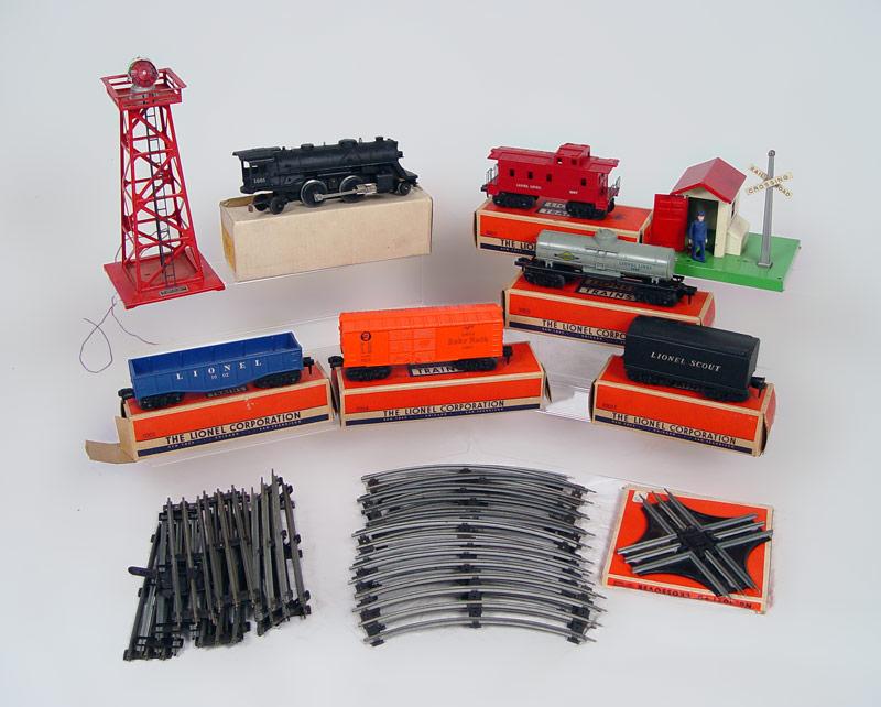 Appraisal: POST WAR VINTAGE LIONEL SCOUT TRAIN SET Set includes Engine