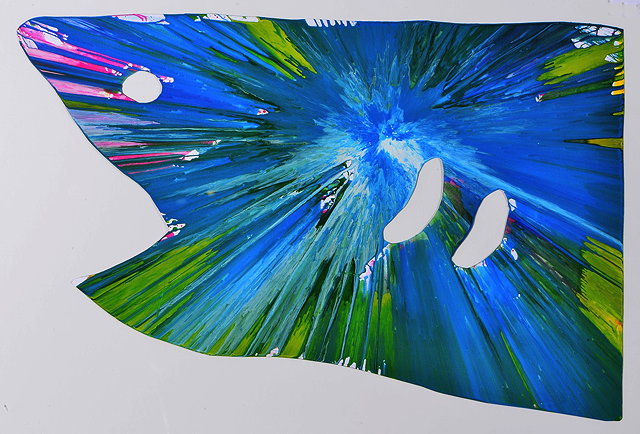 Appraisal: DAMIEN HIRST b Shark spin painting created at Damien Hirst