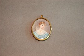 Appraisal: An oval miniature of a young lady in blue dress