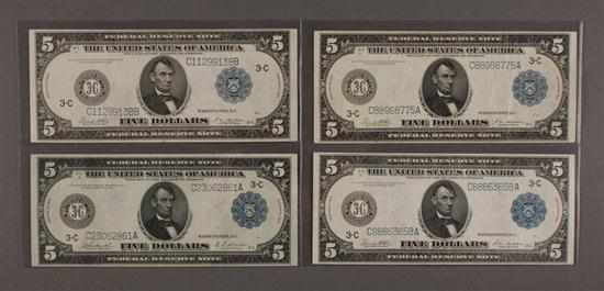 Appraisal: Four United States Federal Reserve Notes Series of Philadelphia comprising