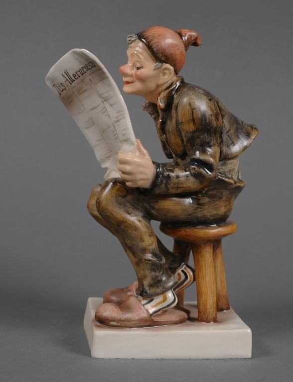 Appraisal: Extremely rare Hummel Old Man Reading Newspaper Made as sample