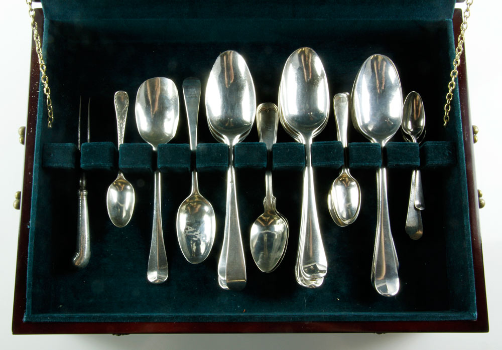 Appraisal: A - Large Collection of George II Silver Flatware Large