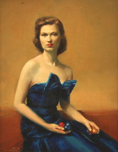 Appraisal: WHYTE Raymond American - Portrait of Erica in a Blue