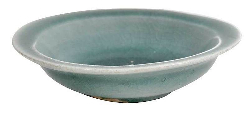 Appraisal: Chinese Longquan Celadon Double Fish Dish possibly Song period crackled