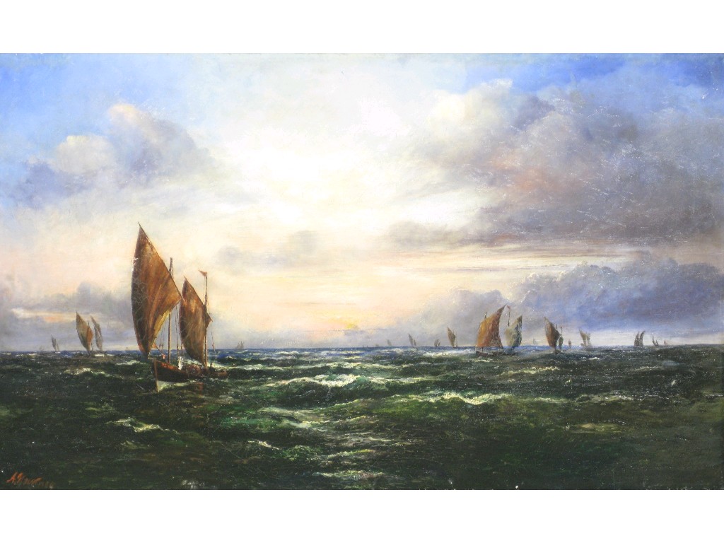 Appraisal: ALGERNON YOCKNEY R N Sunset Penzance Fishing Boats returning to