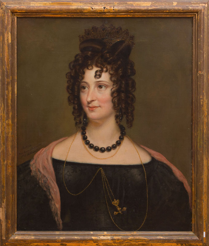 Appraisal: ROSE EMMA DRUMMOND PORTRAIT OF A LADY WITH ONYX NECKLACE