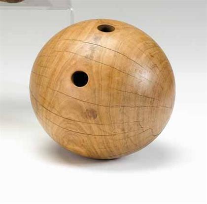 Appraisal: Lignum vitae bowling ball probably english th century H in