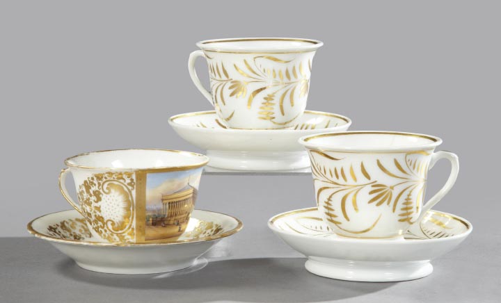 Appraisal: Group of Three Paris Cups and Saucers consisting of a