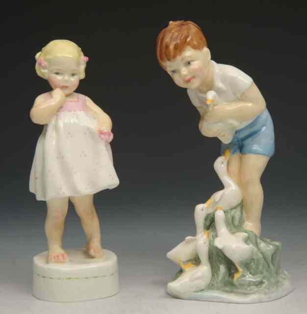 Appraisal: ROYAL WORCESTER PORCELAIN MODEL 'Only Me' modelled by Freda Doughty