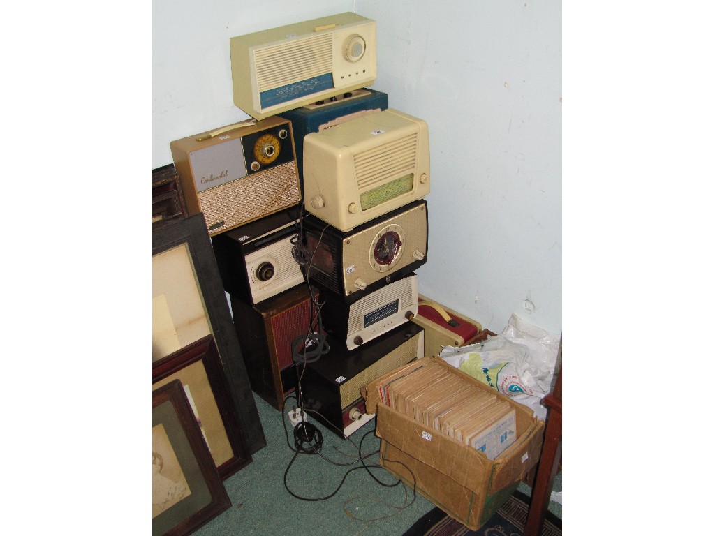 Appraisal: Lot comprising ten assorted radios a box of valves and