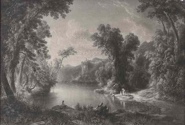 Appraisal: MANNER OF CLAUDE LORRAINEFigures in a romantic river landscape signed