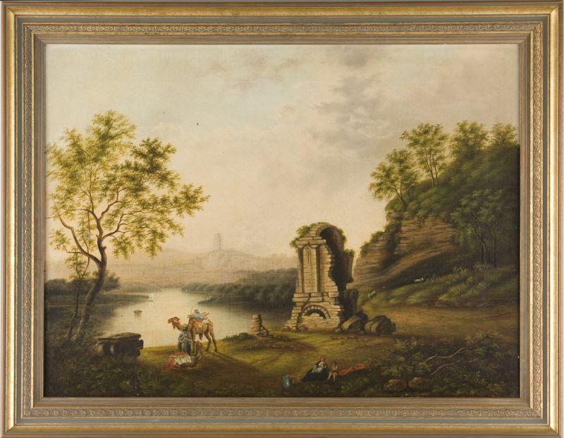 Appraisal: Continental School Orientalist Landscape th c oil on canvas unsigned