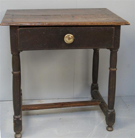 Appraisal: Oak side table th century with two plank top single