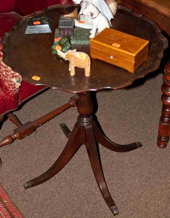 Appraisal: Georgian style mahogany piecrust table Estimate - No condition report