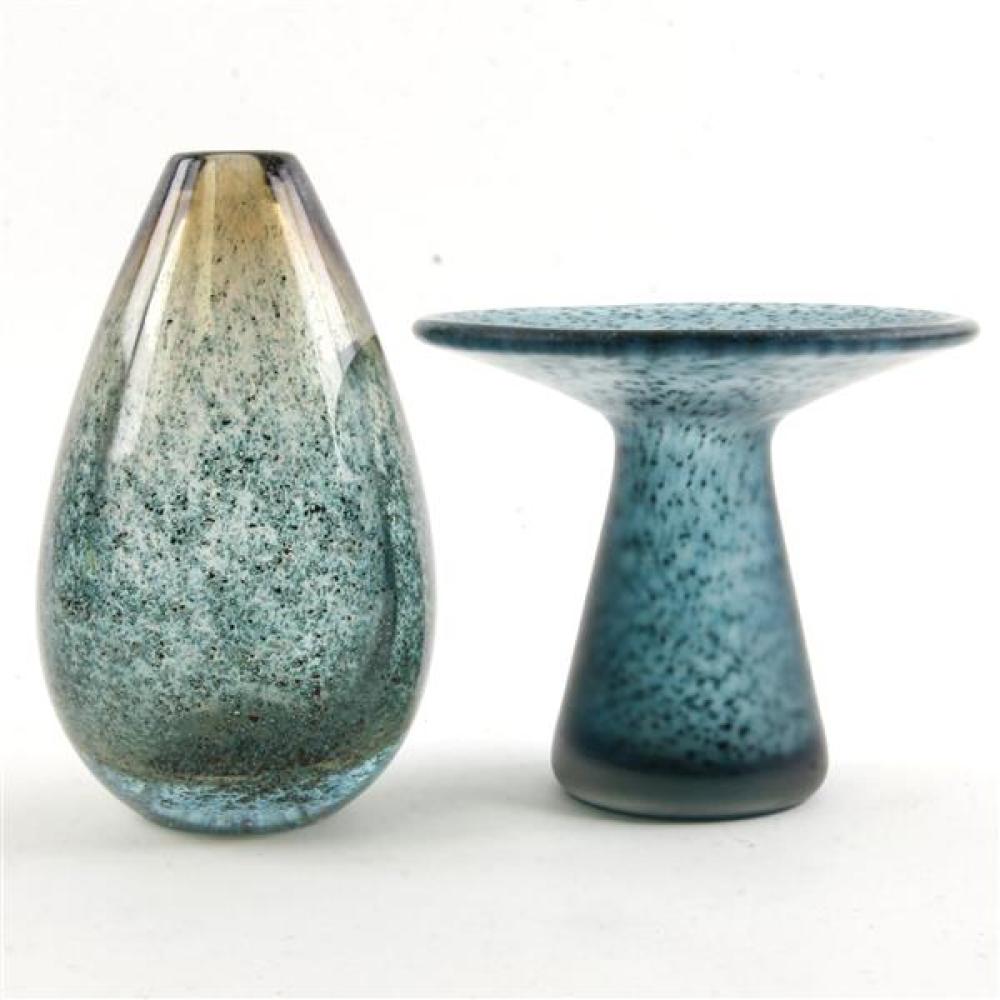 Appraisal: TWO HADELAND SCANDINAVIAN ART GLASS VASES BY WILLY JOHANSSON Two