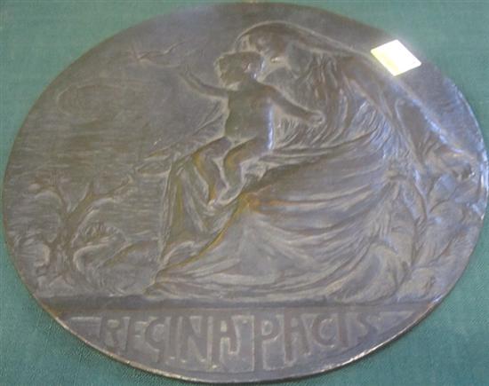 Appraisal: BALESTRIERI BERNARDO ITALIAN b Bronze plaque circular with low relief