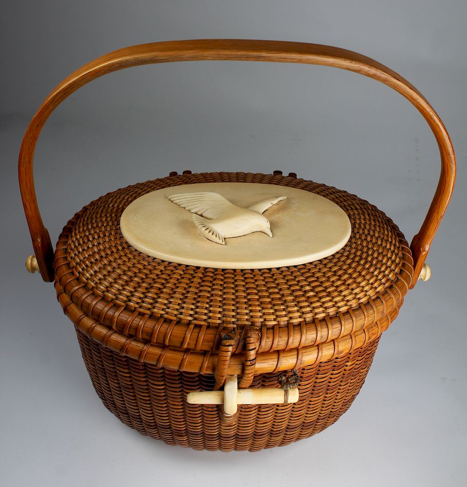 Appraisal: Nantucket Basket Purse by Stephen Gibbs Stephen Gibbs - Nantucket