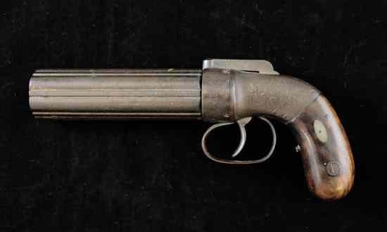 Appraisal: A th century Allen Thurber percussion pepperbox revolver six shot