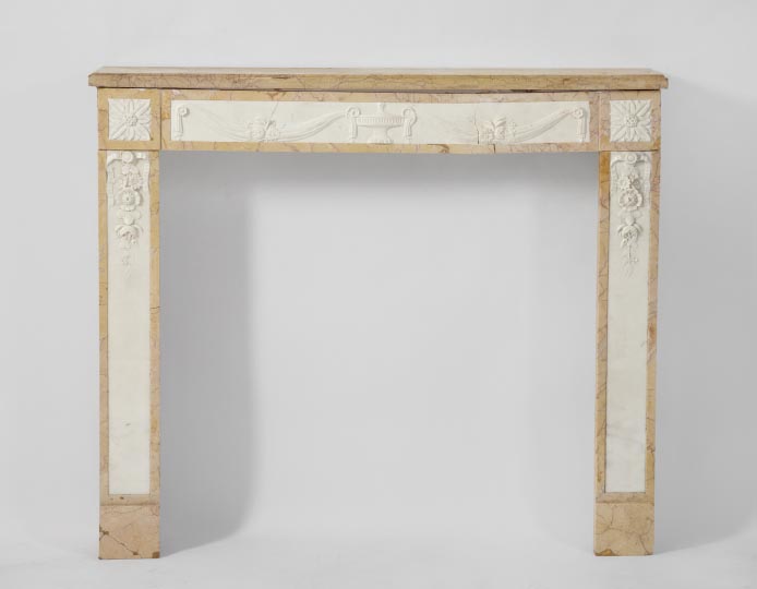 Appraisal: Neoclassical-Style Jaune Safra Marble Mantel the rectangular top above a