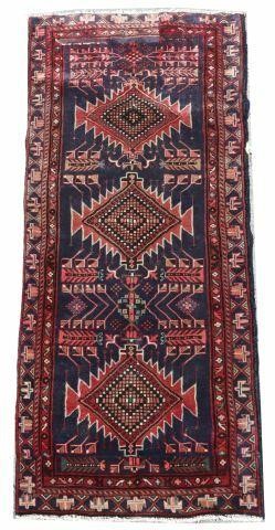 Appraisal: Hand-Tied Persian Hamadan runner approx ' l ' w Provenance