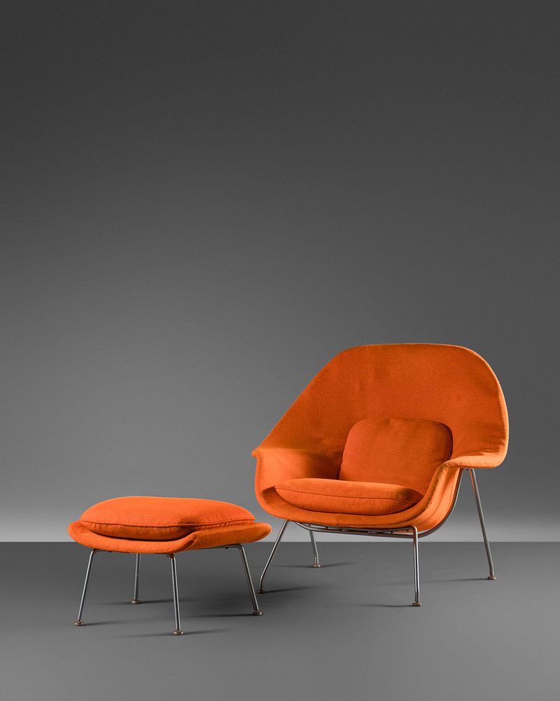 Appraisal: Eero Saarinen Finnish - Womb Chair and Ottoman Knoll Associates