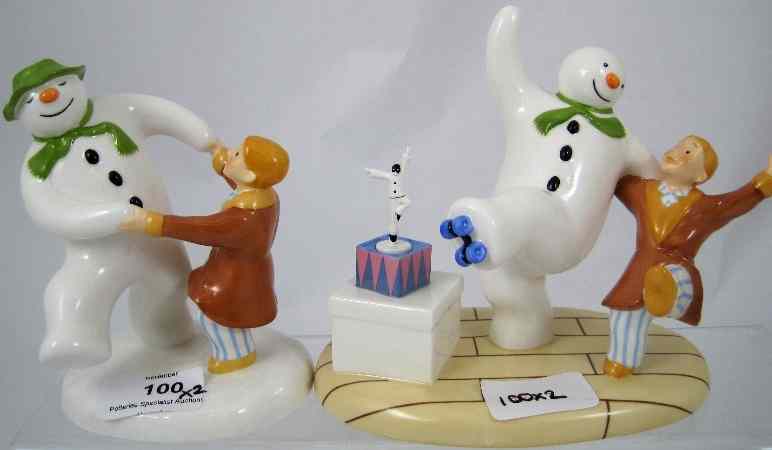 Appraisal: Coalport Snowman figures Treading The Boards and Dancing at the