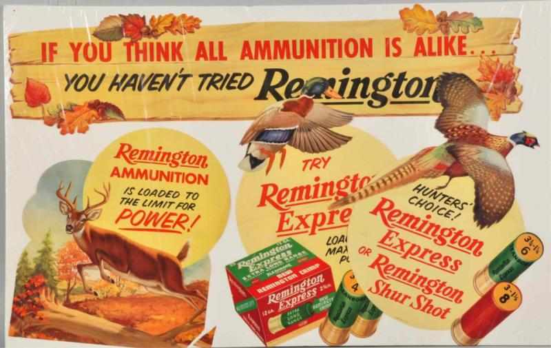 Appraisal: Paper Remington Ammunition Cutout Poster s to s Individual pieces