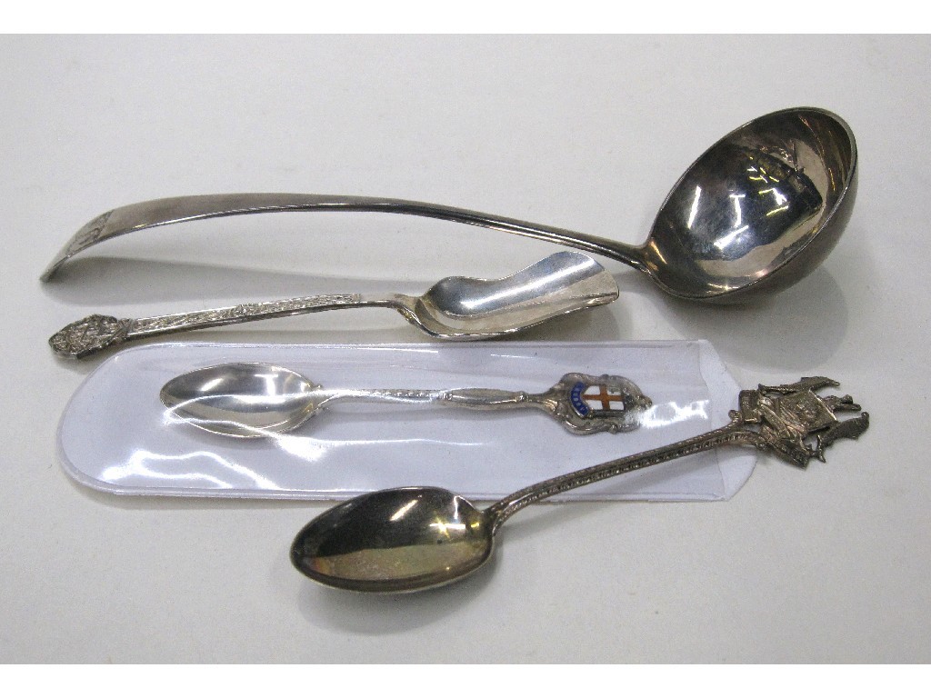 Appraisal: Lot comprising silver toddy ladle Edinburgh a silver sugar spoon