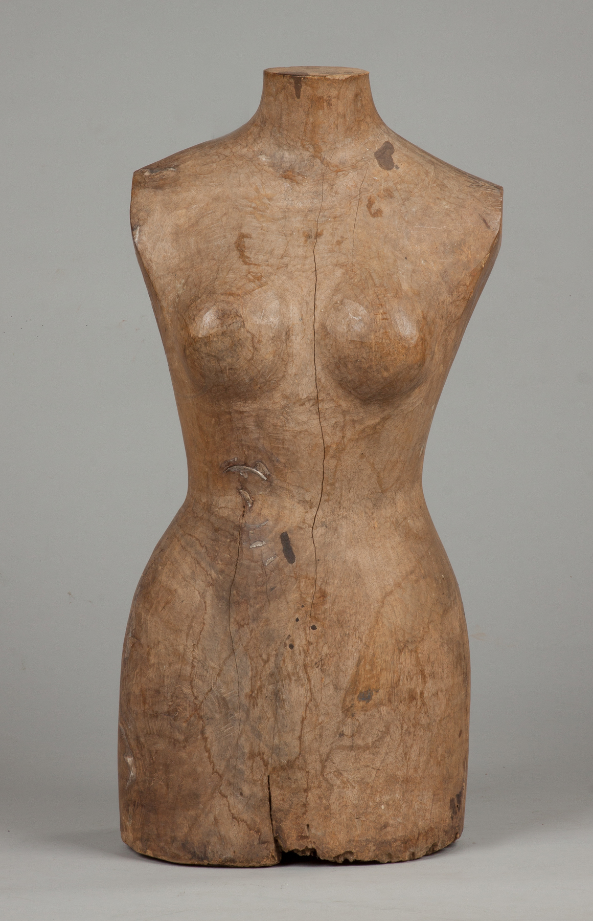 Appraisal: Carved Wood Torso Late th early th cent