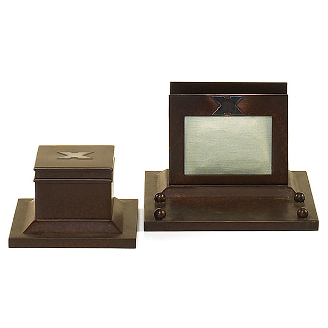 Appraisal: Heintz inkwell and letter rack sterling on bronze applied X