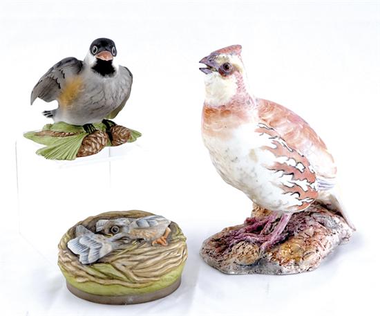 Appraisal: Boehm porcelain birds circa baby Chickadee signed and marked on