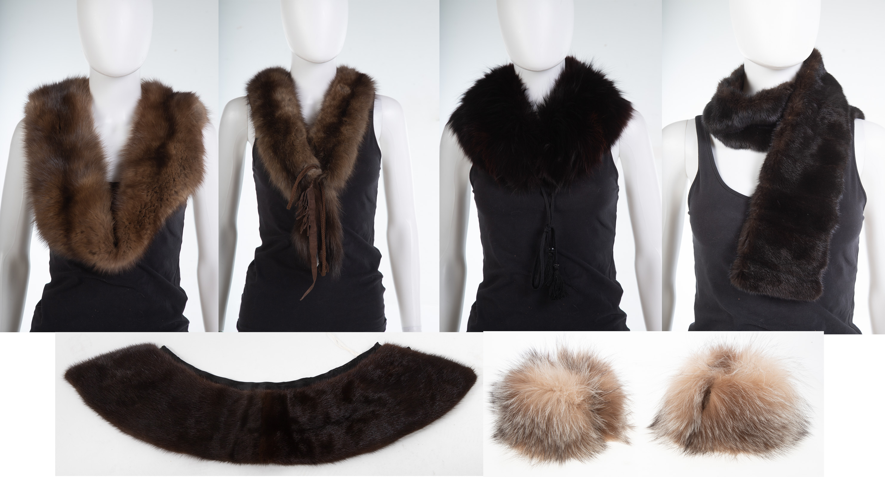 Appraisal: ASSORTED FUR TRIMS AND ACCESSORIES including pair fox cuffs two