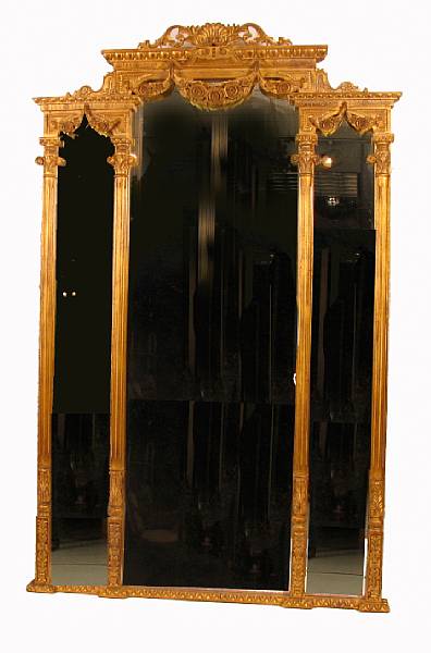 Appraisal: A large Neoclassical style gilt mirror height ft in width