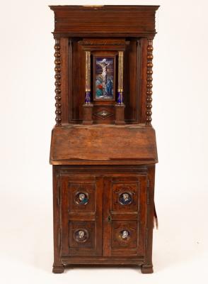 Appraisal: An th Century and later walnut and oak prie-dieu mounted