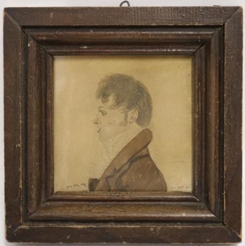 Appraisal: EARLY TH C WATERCOLOR DRAWING PORTRAIT OFNATHANIEL DREW OF FAIRHAVEN