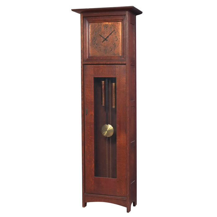 Appraisal: L and JG Stickley tall case clock important design with