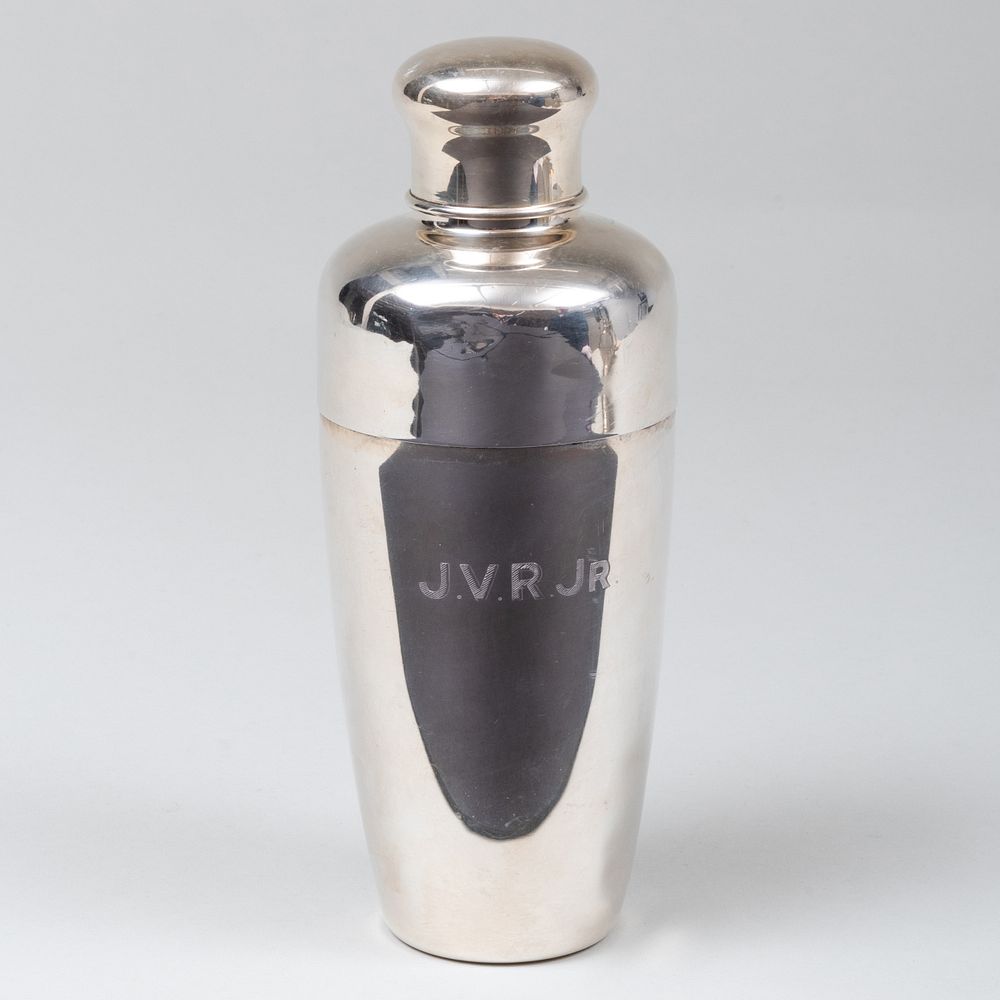 Appraisal: Tiffany Co Silver Cocktail Shaker Marked 'Sterling' monogrammed x in