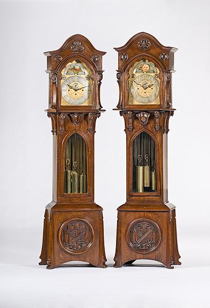 Appraisal: GERMAN TALL CASE CLOCKS Continental early th century two German