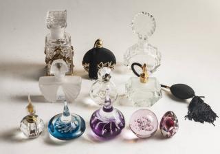 Appraisal: Lot of Perfume Bottles and Paperweights Perfume Bottles Glass Paperweights