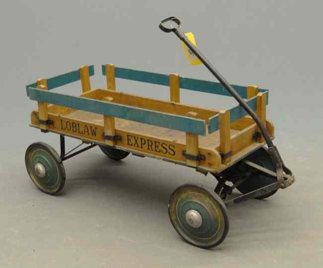 Appraisal: C 's Loblaw Express wood wagon with railings