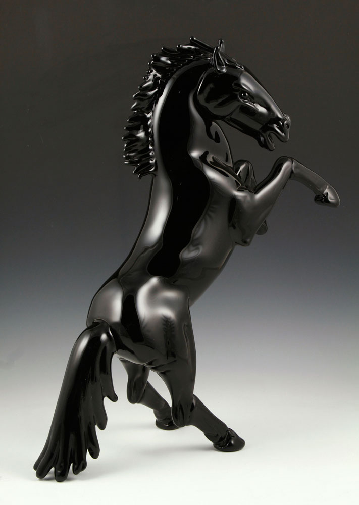 Appraisal: - Murano Glass Horse Italian Murano glass horse black signed