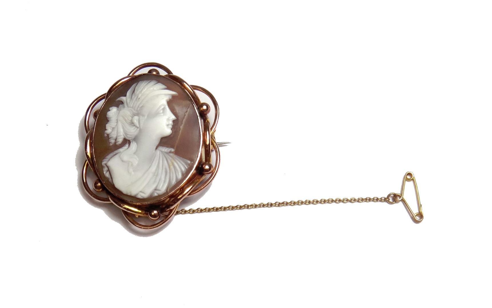 Appraisal: A gold mounted cameo brooch carved as the portrait of