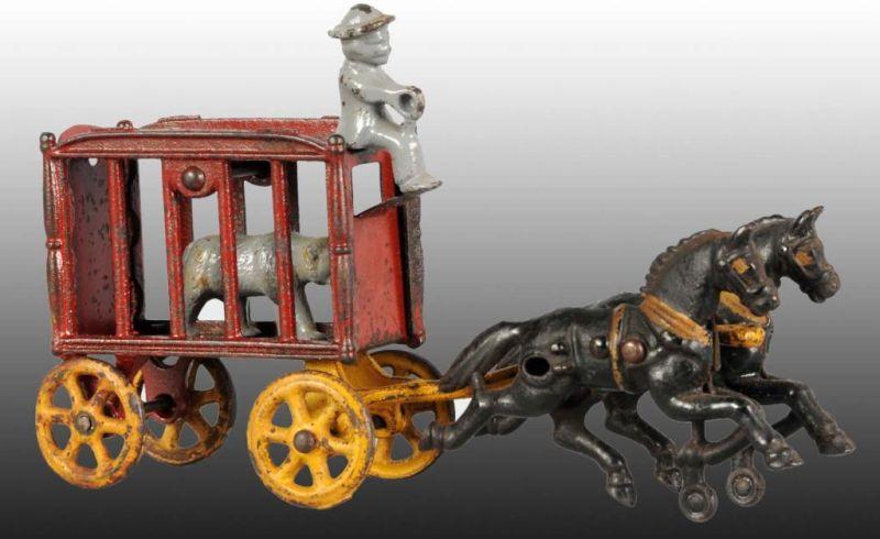 Appraisal: Small Cast Iron Hubley Cage Wagon Toy Description Small red