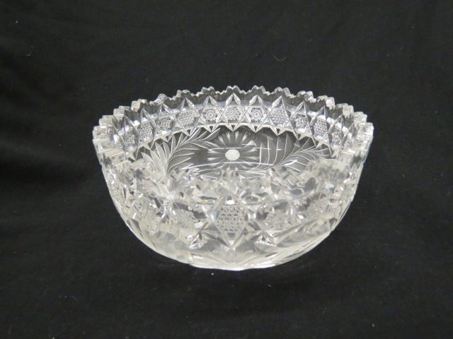 Appraisal: Cut Glass Bowl brilliant period beautiful star bottom with floral