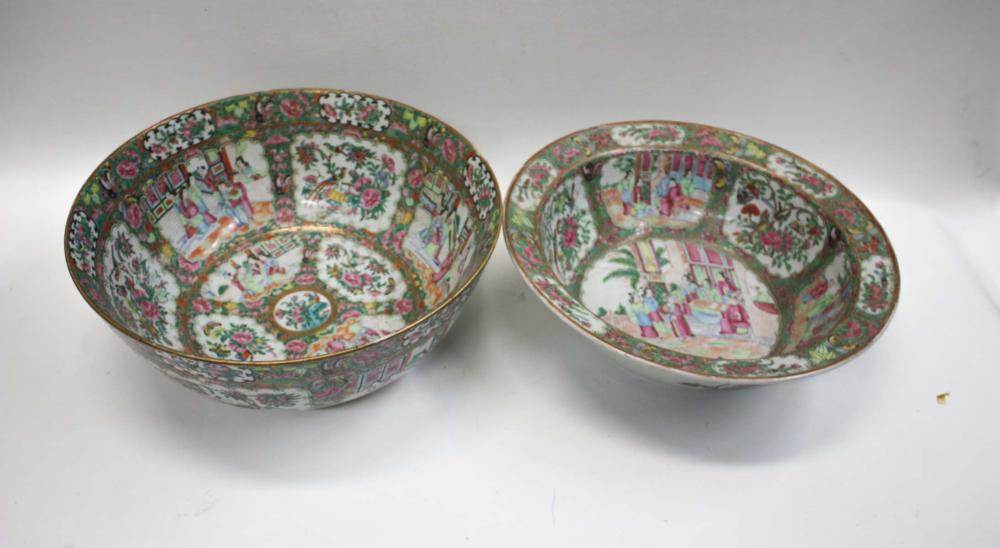 Appraisal: TWO CHINESE ROSE MEDALLION PORCELAIN BOWLS comprised of the basin