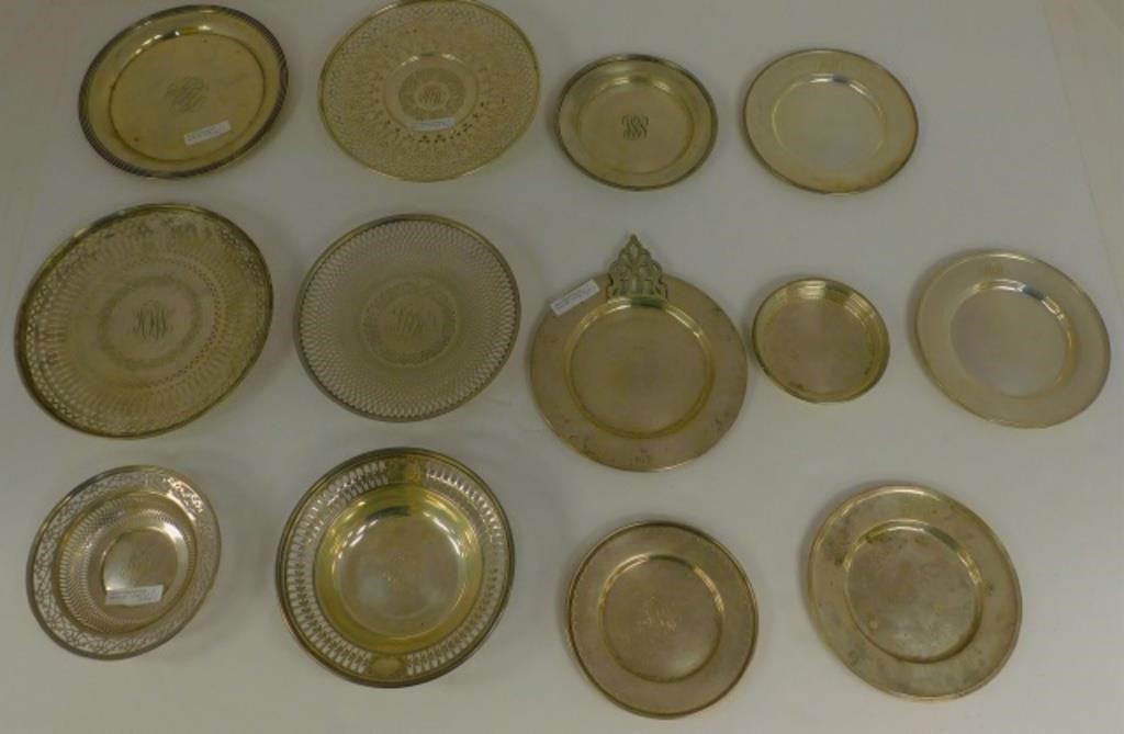 Appraisal: -PIECE STERLING SILVER PLATE AND BOWL LOT diameter ozt total