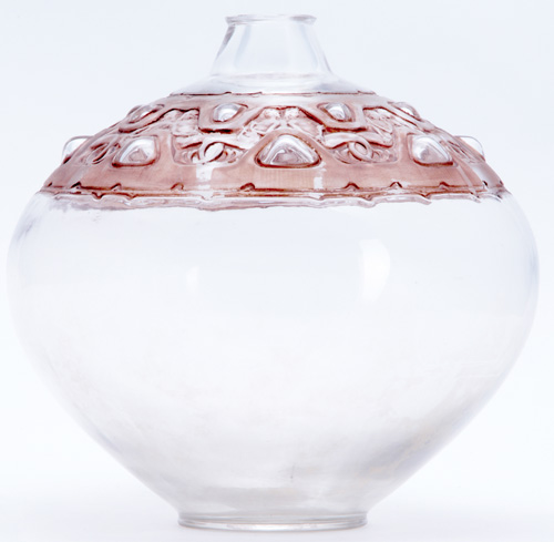 Appraisal: R LALIQUE Vase Sirenes et Cabochons clear and frosted with