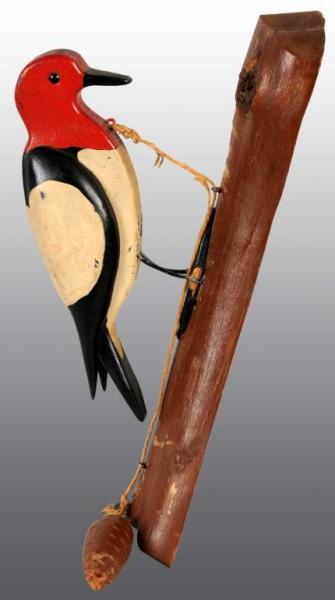 Appraisal: Wooden Folk Art Figural Woodpecker Doorknocker Description Painted wood with